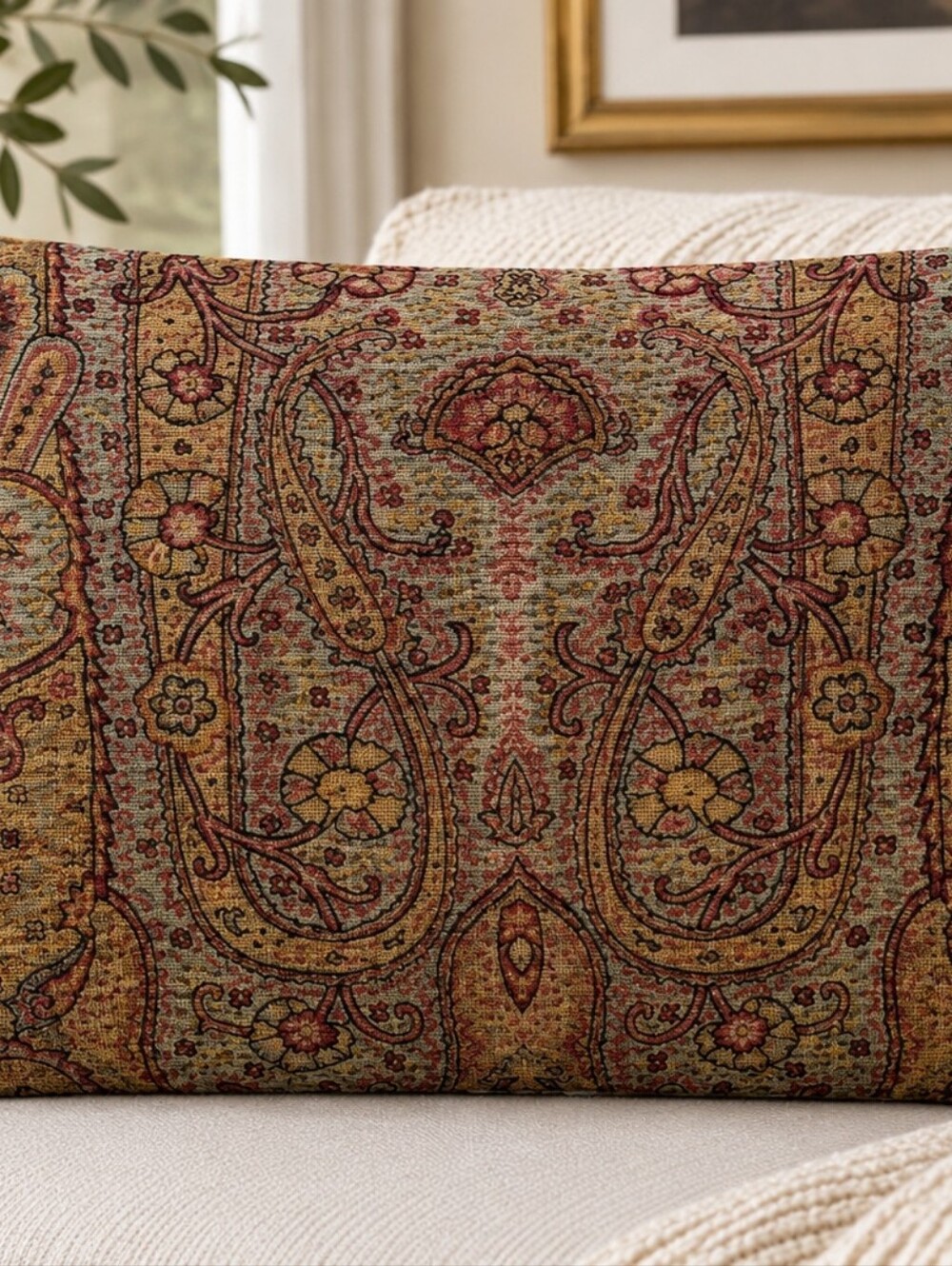 Pottery Barn Pillow Sham Cover  Wool  Cotton Zipper Multicolor 16x26 Zip Closure